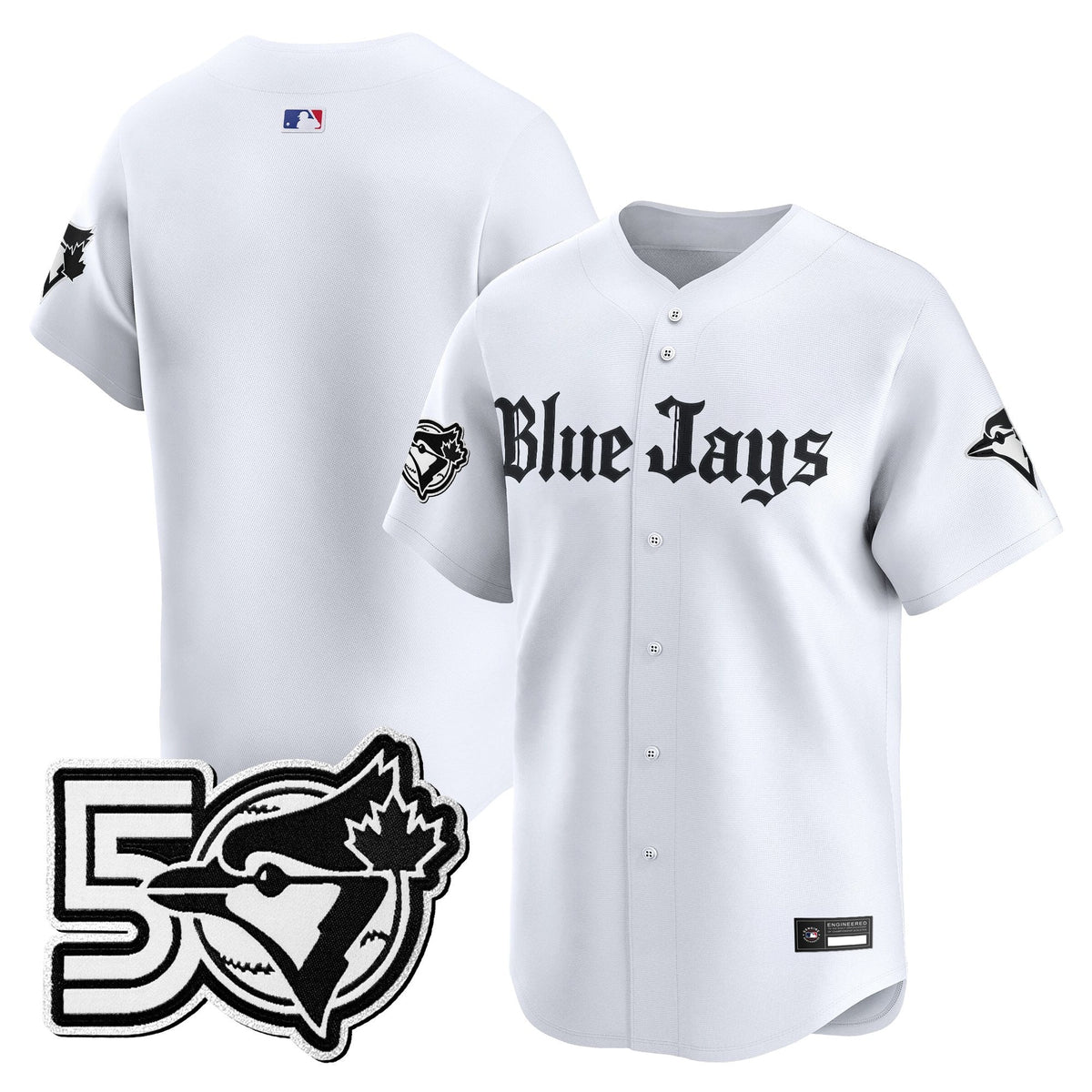 Men's Toronto Blue Jays 50 Seasons Patch Vapor Premier Limited Jersey - Gothic North Edition - All Stitched
