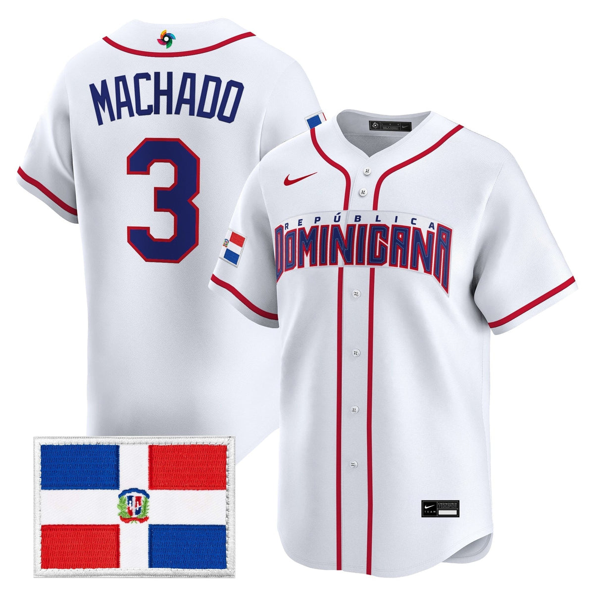 Men's Team Dominican Republic World Baseball Classic Vapor Premier Jersey - All Stitched