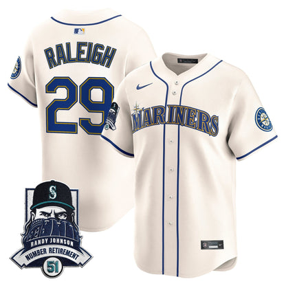 Seattle Mariners Hall-of-Famer Randy Johnson Patch Vapor Premier Limited Jersey - All Stitched