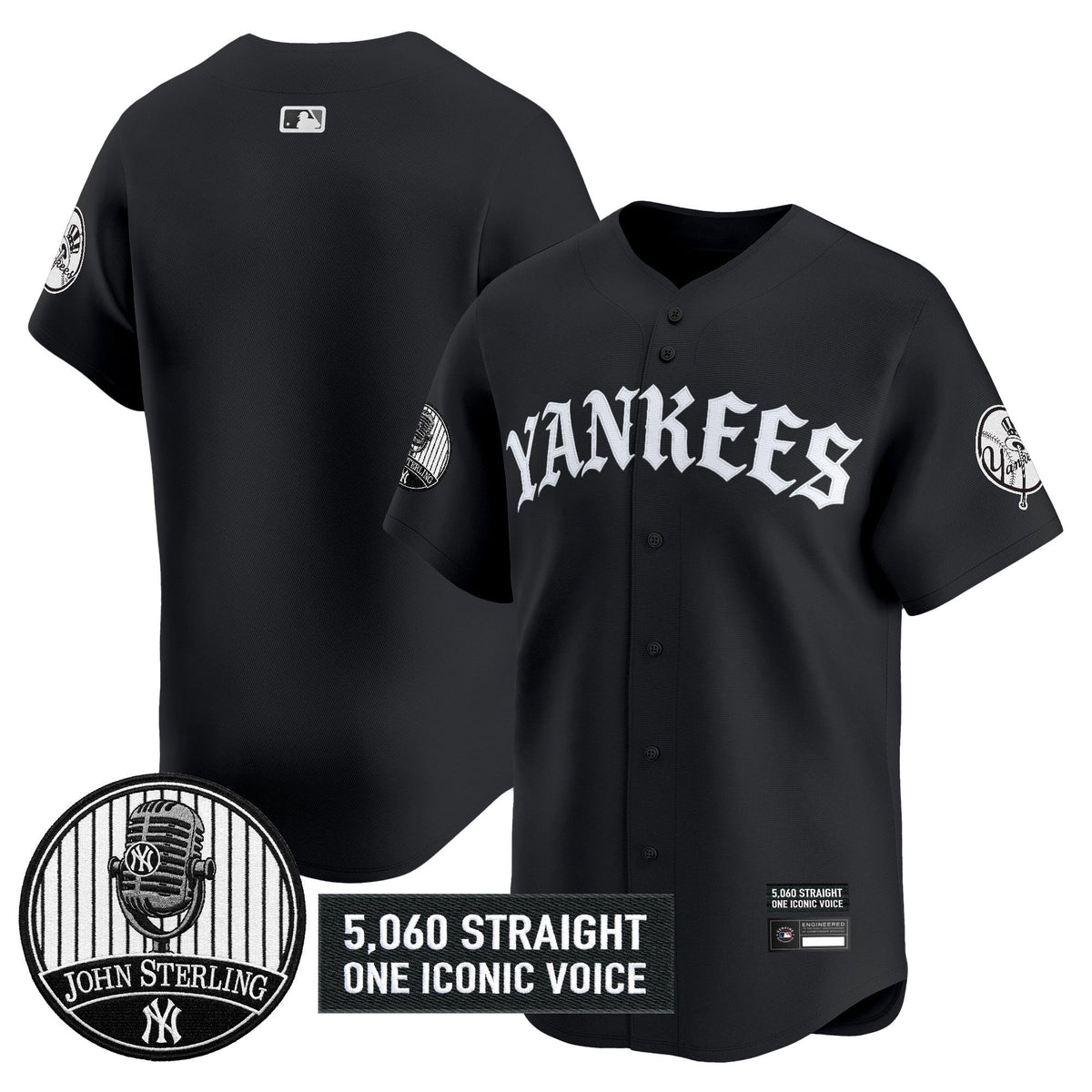 New York Yankees 'Old English Edition' Vapor Premier Limited Jersey - John Sterling Patch - All Stitched