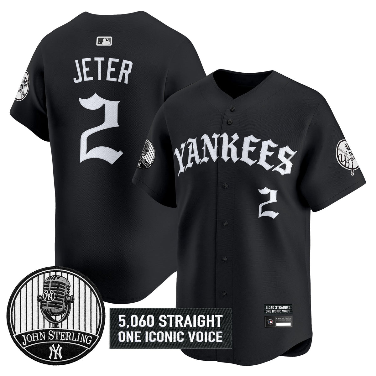 New York Yankees 'Old English Edition' Vapor Premier Limited Jersey - John Sterling Patch - All Stitched