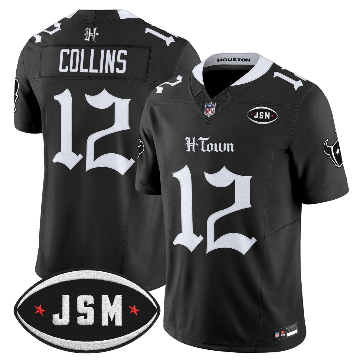  Houston Texans Janice McNair Memorial Patch Vapor Limited Jersey - Gothic Edition - All Stitched