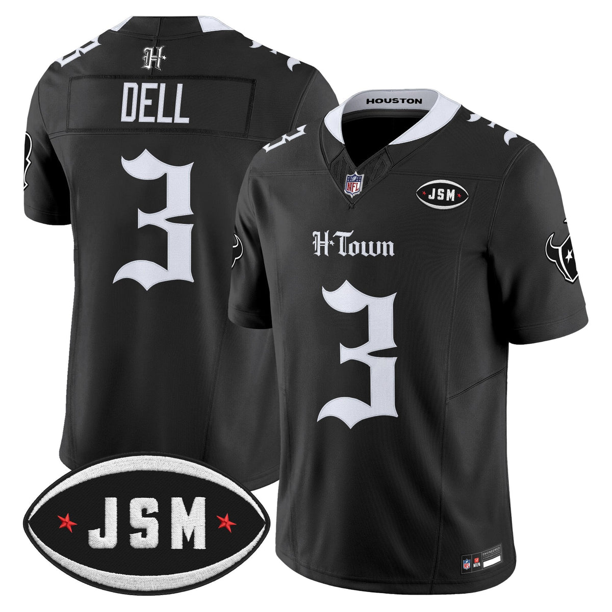  Houston Texans Janice McNair Memorial Patch Vapor Limited Jersey - Gothic Edition - All Stitched