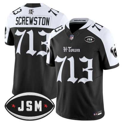  Houston Texans Janice McNair Memorial Patch Vapor Limited Jersey - Gothic Edition - All Stitched