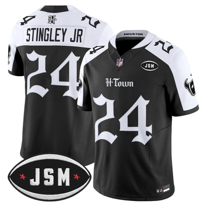  Houston Texans Janice McNair Memorial Patch Vapor Limited Jersey - Gothic Edition - All Stitched