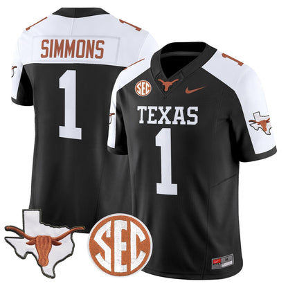 Texas Longhorns 2026 State Map & SEC Patch Vapor Limited Jersey - All Stitched