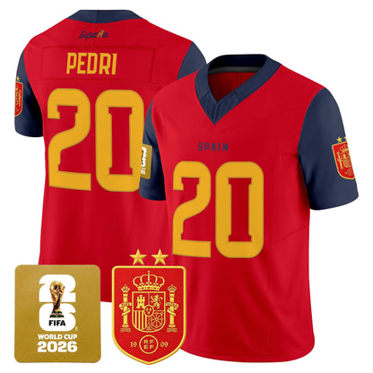 Spain 2026 World Cup Vapor Football Jersey - 2-Star World Champions - All Stitched