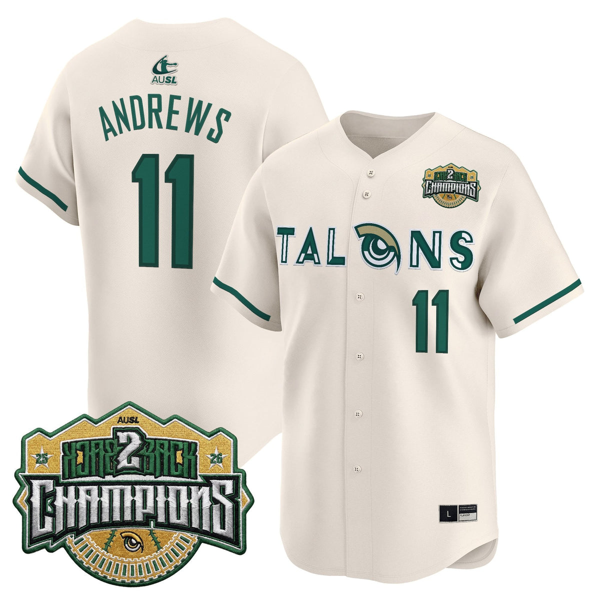 Utah Talons 2026 Back-To-Back Athletes Unlimited Softball League (AUSL) Champions Vapor Premier Limited Jersey - Stitched