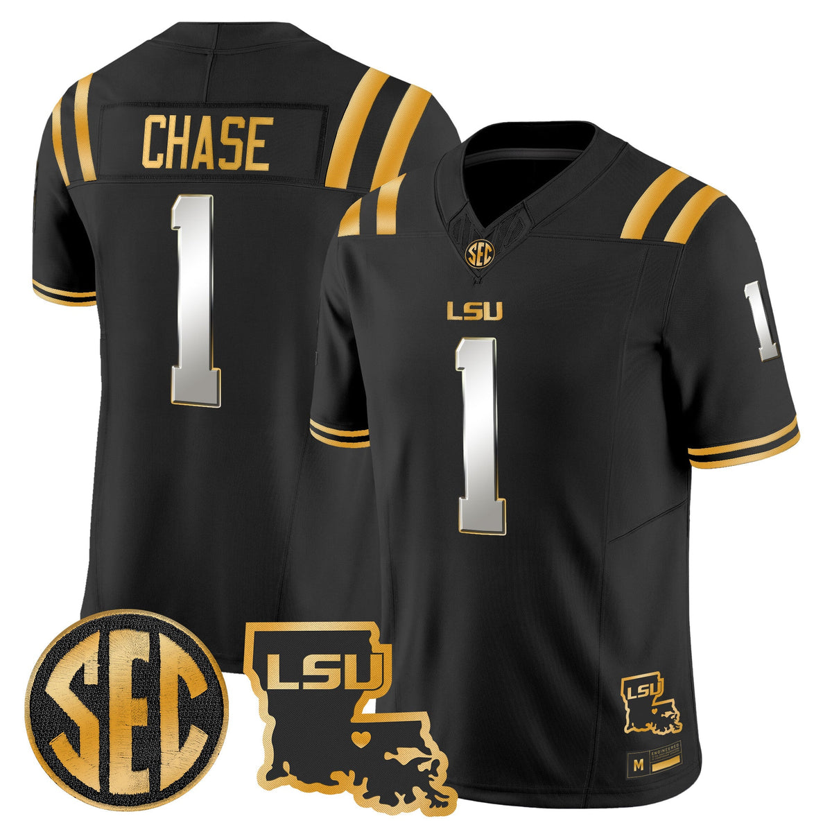 LSU Tigers 2026 Louisiana Patch Gold Vapor Limited Jersey - Stitched