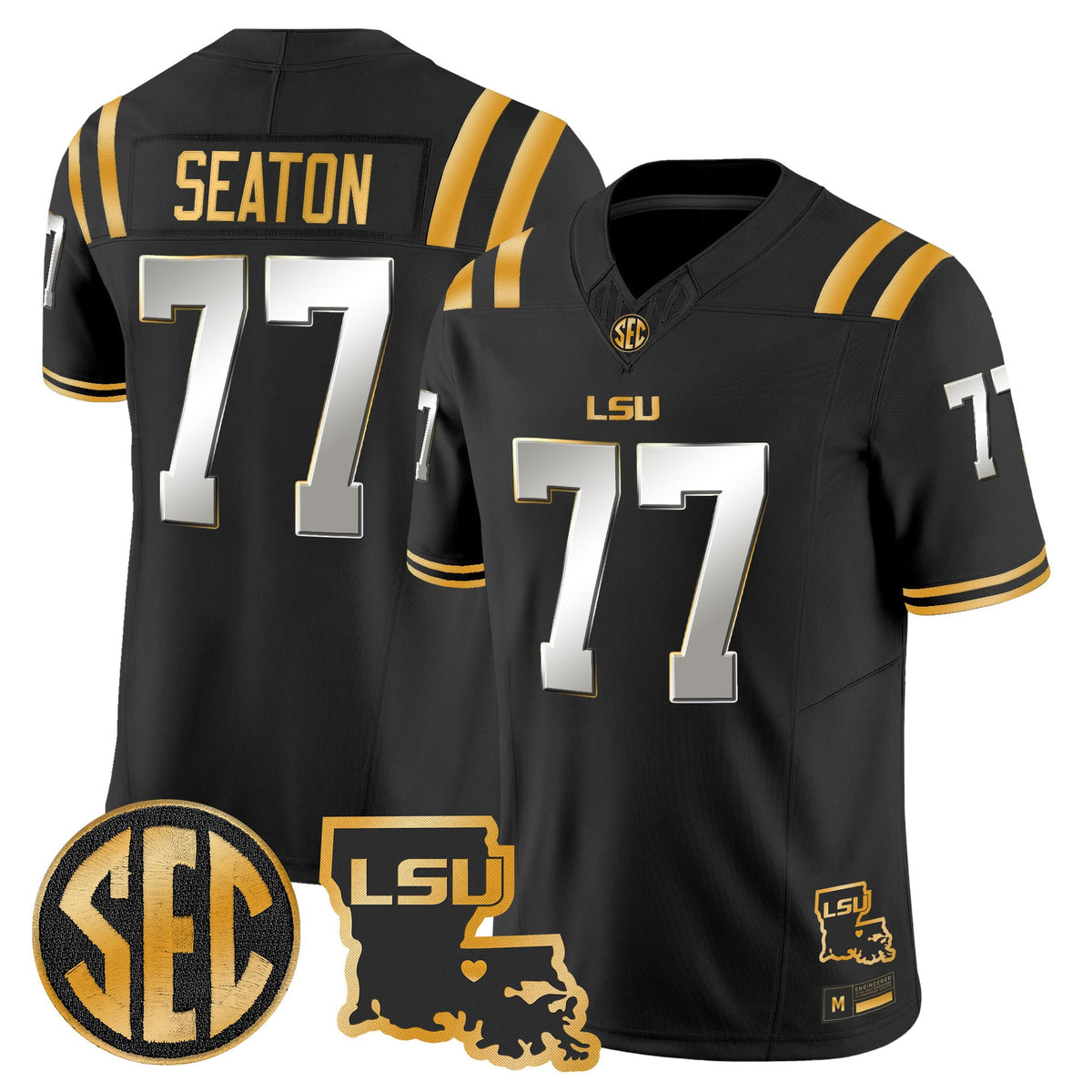 LSU Tigers 2026 Louisiana Patch Gold Vapor Limited Jersey - Stitched