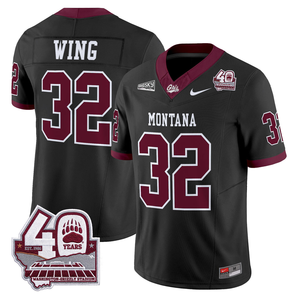  Montana Grizzlies 2026 Vapor Limited Jersey - 40th Anniversary Patch -  Stitched