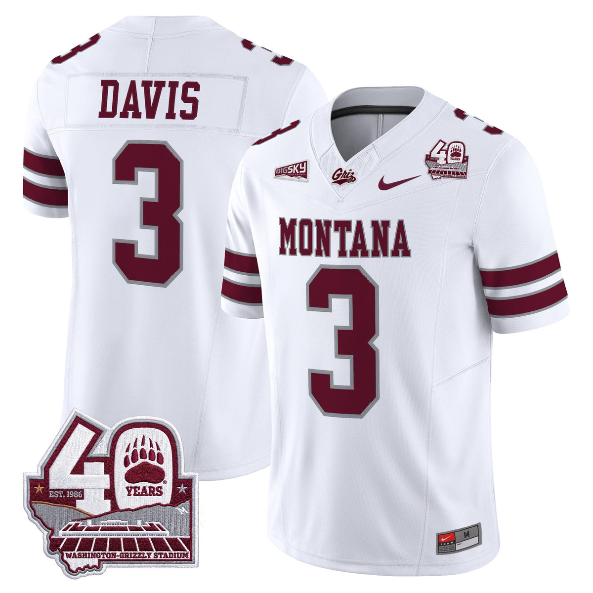  Montana Grizzlies 2026 Vapor Limited Jersey - 40th Anniversary Patch -  Stitched