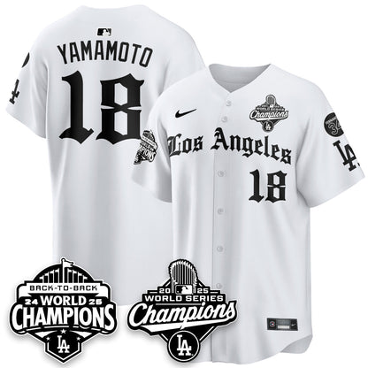 LAD 2025 World Series Champions Vapor Premier Limited Jersey - LA Gothic Edition - Stitched