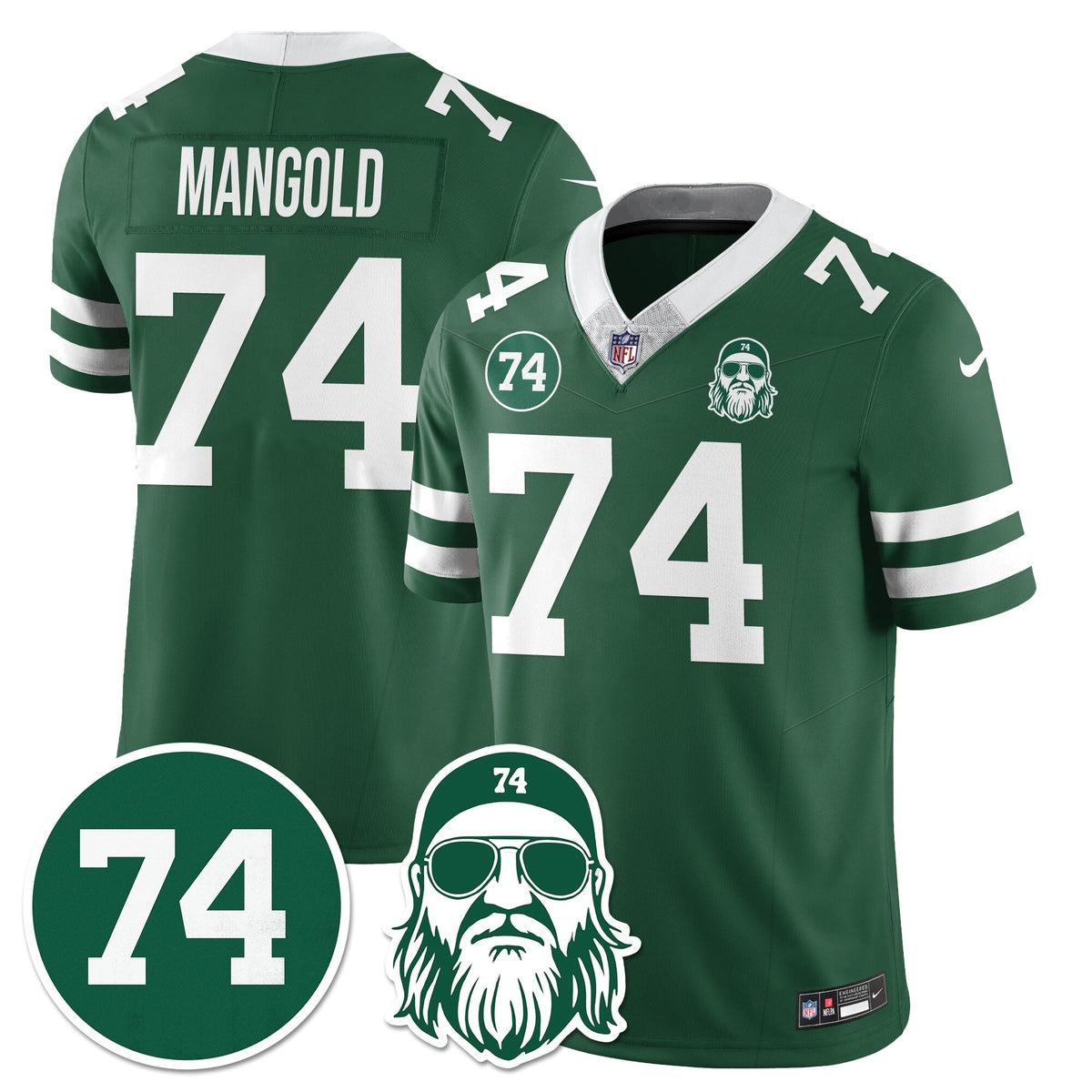 NYJ Vapor Limited Jersey - Nick Mangold Patch - Stitched