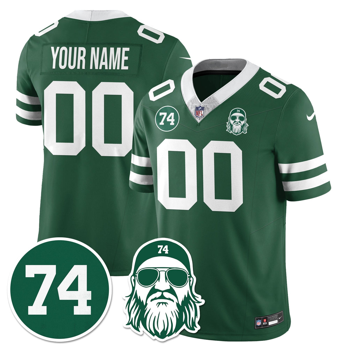Custom NYJ Vapor Limited Jersey - Nick Mangold Patch - Stitched
