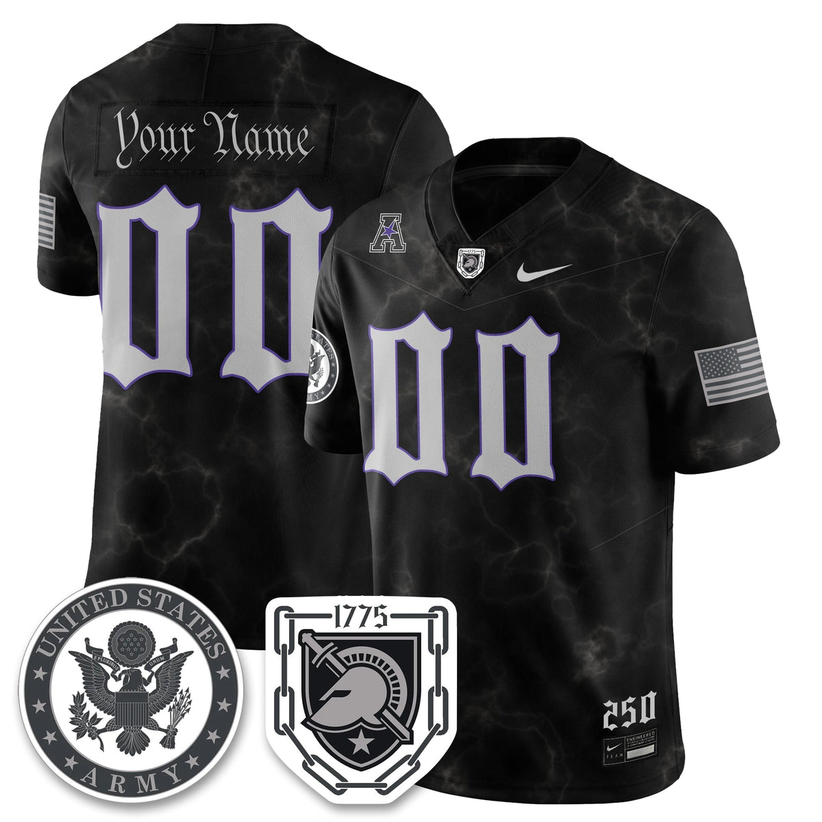 Army Black Knights Vapor Limited Jersey - 250 Years of Service and Sacrifice - Stitched