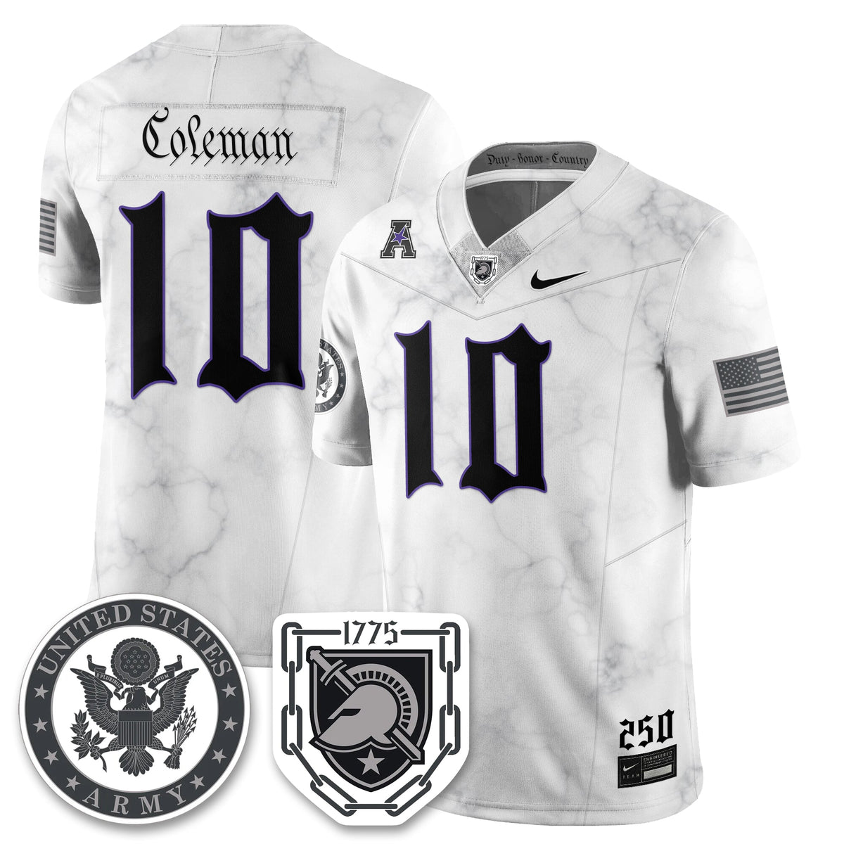 Army Black Knights Vapor Limited Jersey - 250 Years of Service and Sacrifice - Stitched