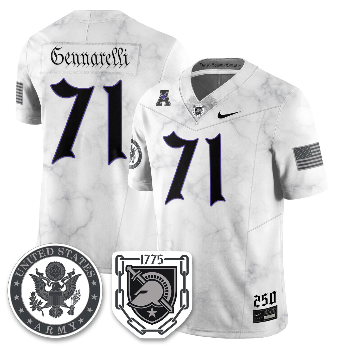 Army Black Knights Vapor Limited Jersey - 250 Years of Service and Sacrifice - Stitched