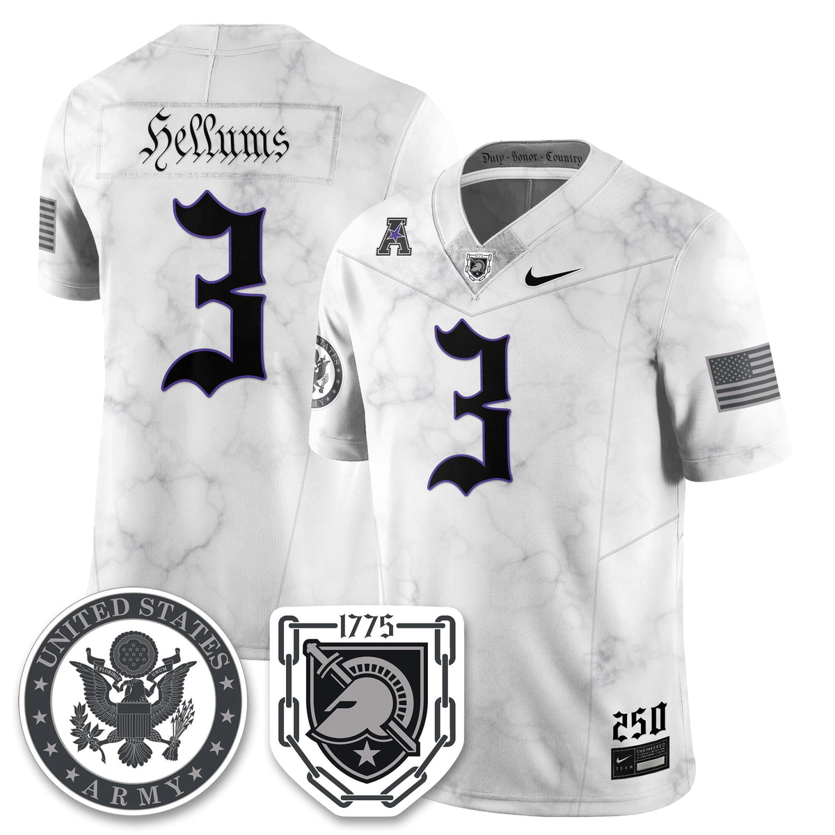 Army Black Knights Vapor Limited Jersey - 250 Years of Service and Sacrifice - Stitched