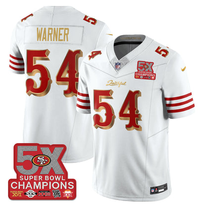 SF Rivalries 5-Time Champions Patch Vapor Limited Jersey - Stitched