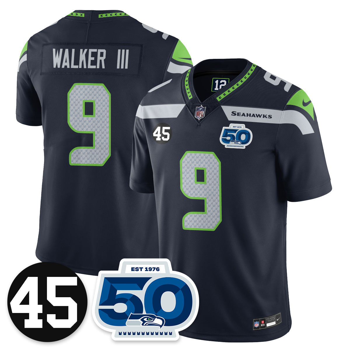 SEA Vapor Limited Jersey - Honor Kenny Easley - Stitched