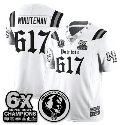 NE Gothic 6x Champions Patch Vapor Limited Jersey - John Madden Patch - Stitched