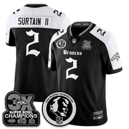 DEN Gothic 3x Champions Vapor Limited Jersey - John Madden Patch - Stitched