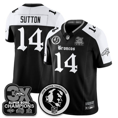 DEN Gothic 3x Champions Vapor Limited Jersey - John Madden Patch - Stitched