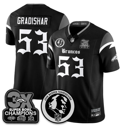 DEN Gothic 3x Champions Vapor Limited Jersey - John Madden Patch - Stitched