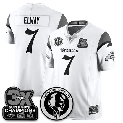 DEN Gothic 3x Champions Vapor Limited Jersey - John Madden Patch - Stitched