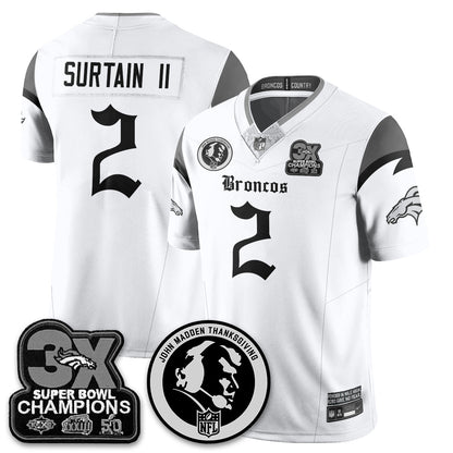 DEN Gothic 3x Champions Vapor Limited Jersey - John Madden Patch - Stitched