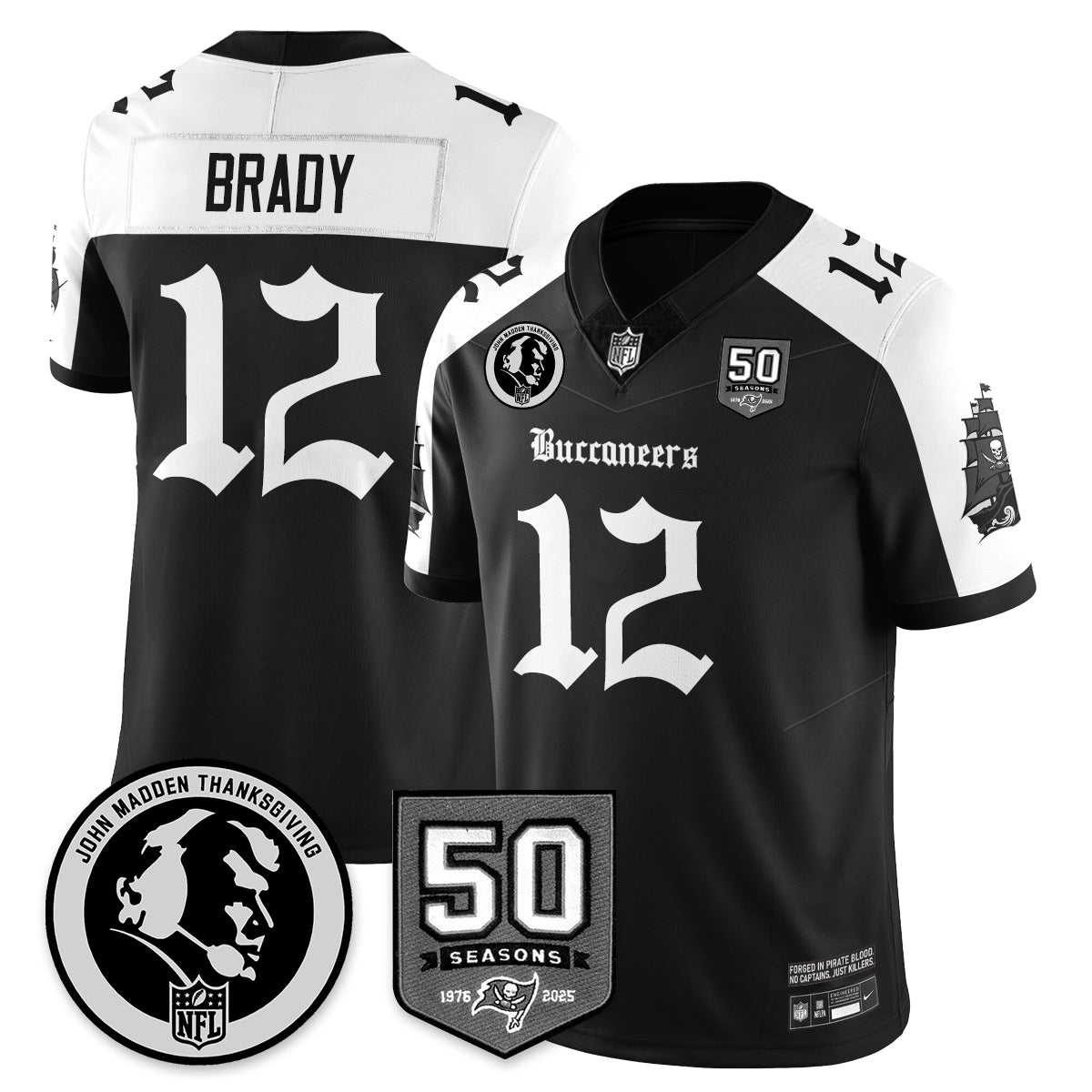 TB Gothic Vapor Limited Jersey - John Madden Patch - Stitched