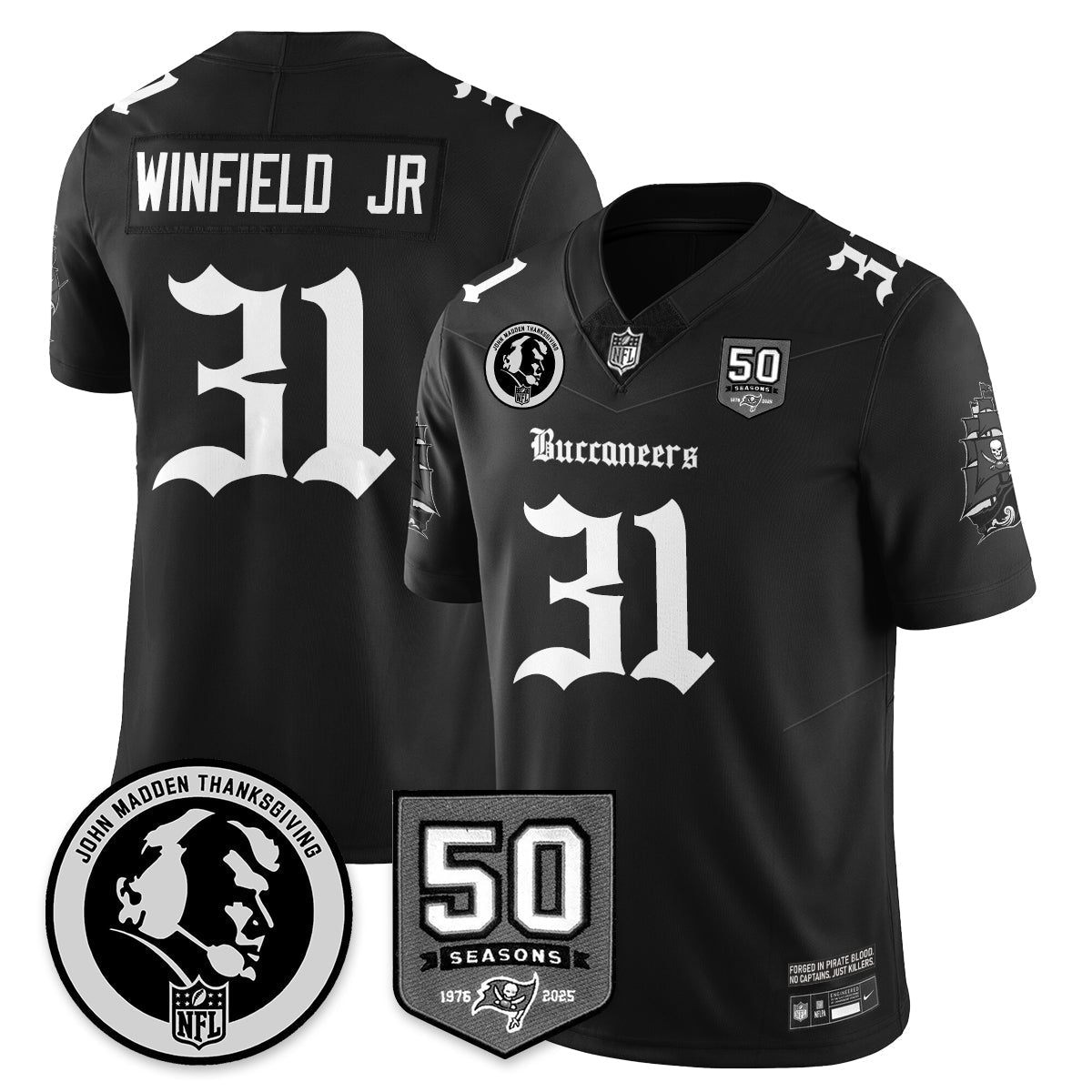 TB Gothic Vapor Limited Jersey - John Madden Patch - Stitched