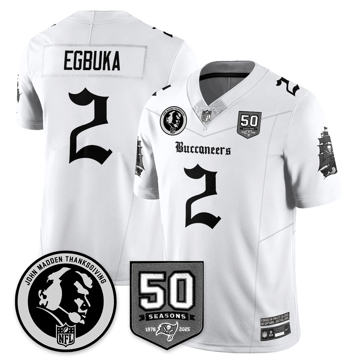 TB Gothic Vapor Limited Jersey - John Madden Patch - Stitched