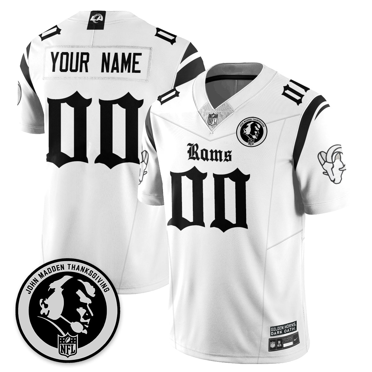 LAR Gothic Vapor Limited Jersey - John Madden Patch - Stitched