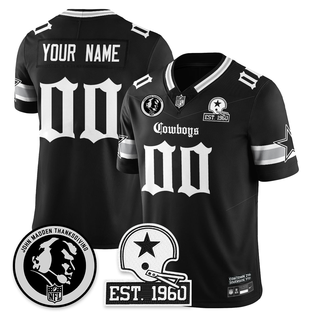 DAL Gothic Vapor Limited Jersey - John Madden Patch - Stitched