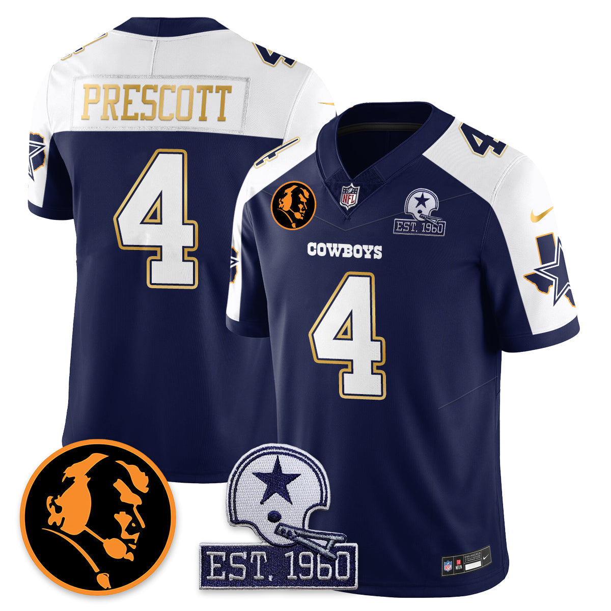DAL Vapor Limited Gold Jersey - John Madden Patch - All Stitched