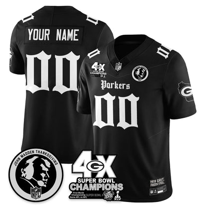GB Gothic Vapor Limited Custom Jersey - John Madden Patch - Stitched