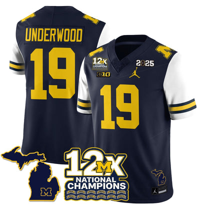 MICH 12x-Time National Champions Vapor Limited Football Jersey - Stitched