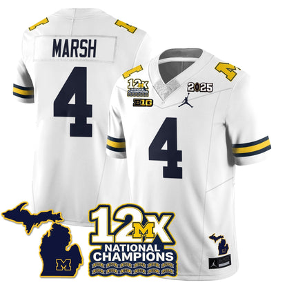 MICH 12x-Time National Champions Vapor Limited Football Jersey - Stitched
