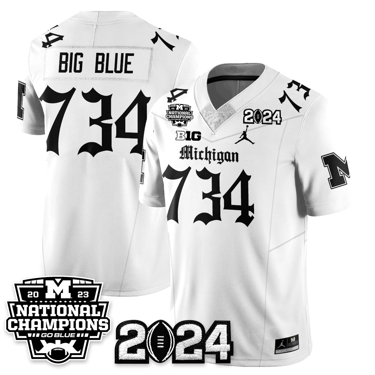 MICH Gothic 2023 National Champions Vapor Limited Football Jersey - Stitched