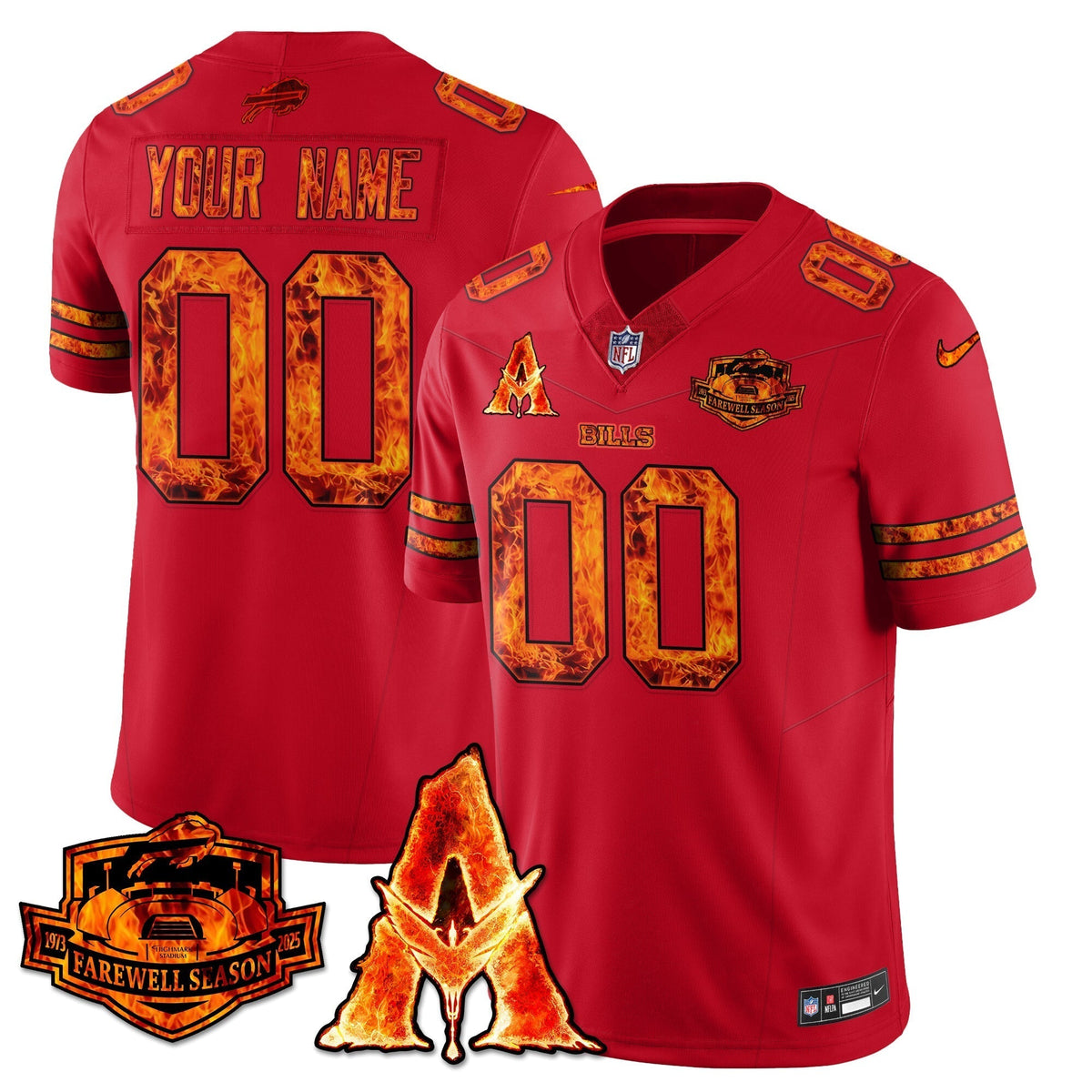 BUF x Avatar 3 Fire and Ash Custom Jersey - Stitched