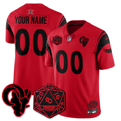 Los Angeles Rams Stranger Things Vapor Limited Jersey - All Stitched