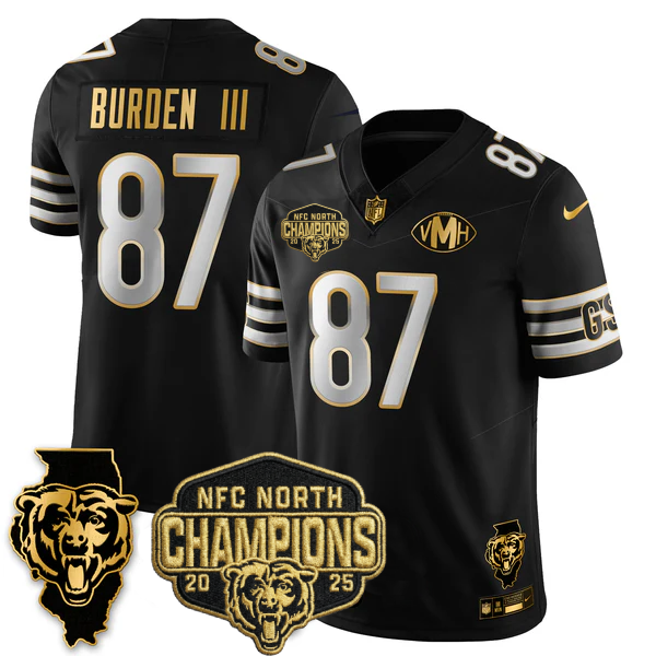 CHI NFC North Division Champions Vapor Limited Gold Jersey n2 - Stitched