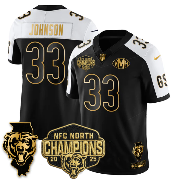 CHI NFC North Division Champions Vapor Limited Gold Jersey n2 - Stitched