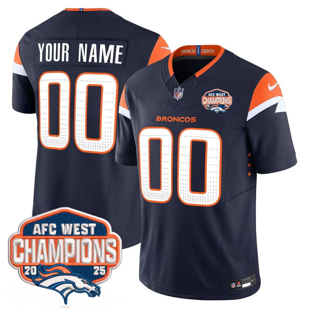 Custom DEN AFC West Champions Patch Vapor Limited Jersey V2 - Stitched
