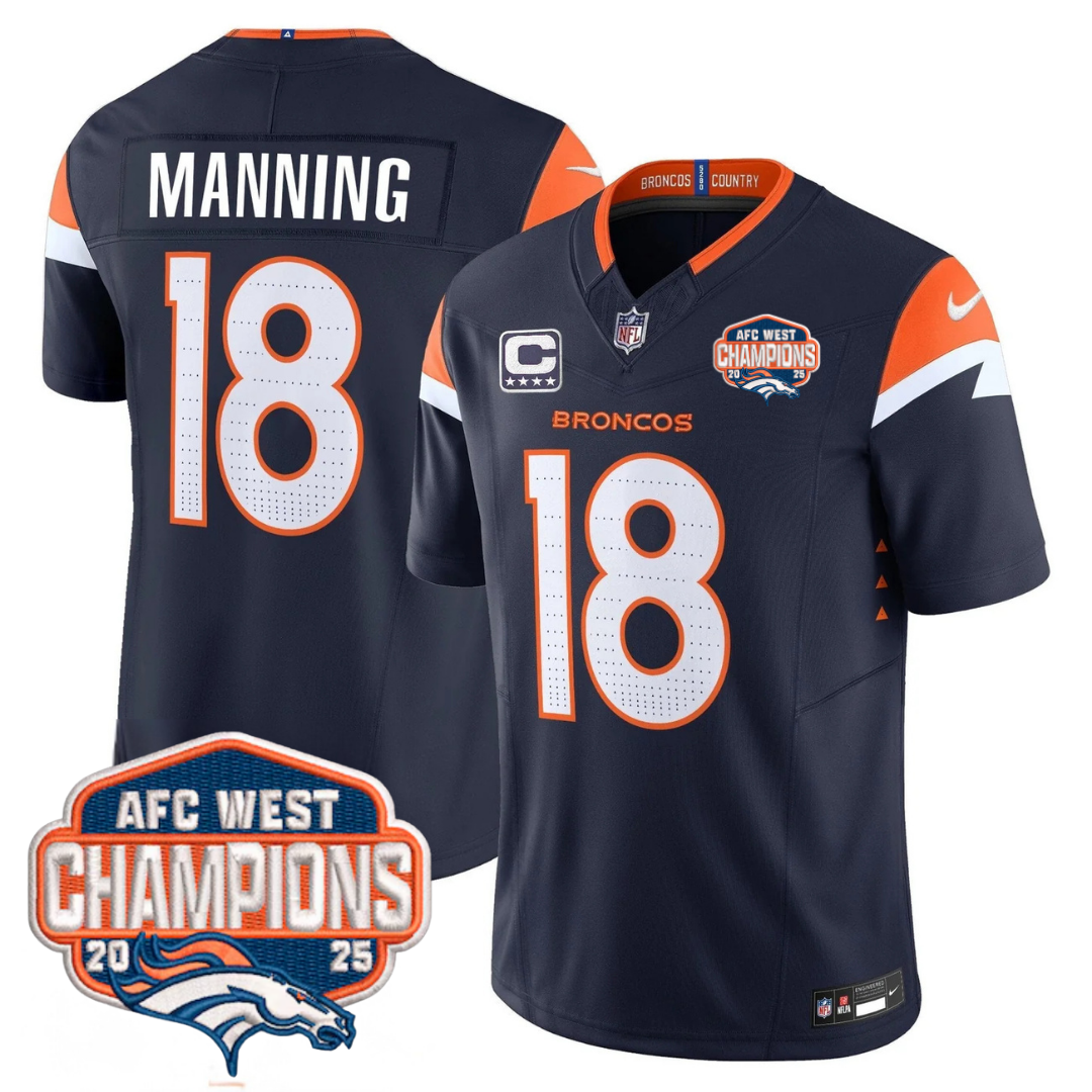 DEN AFC West Champions Patch Vapor Limited Jersey V2 - Stitched