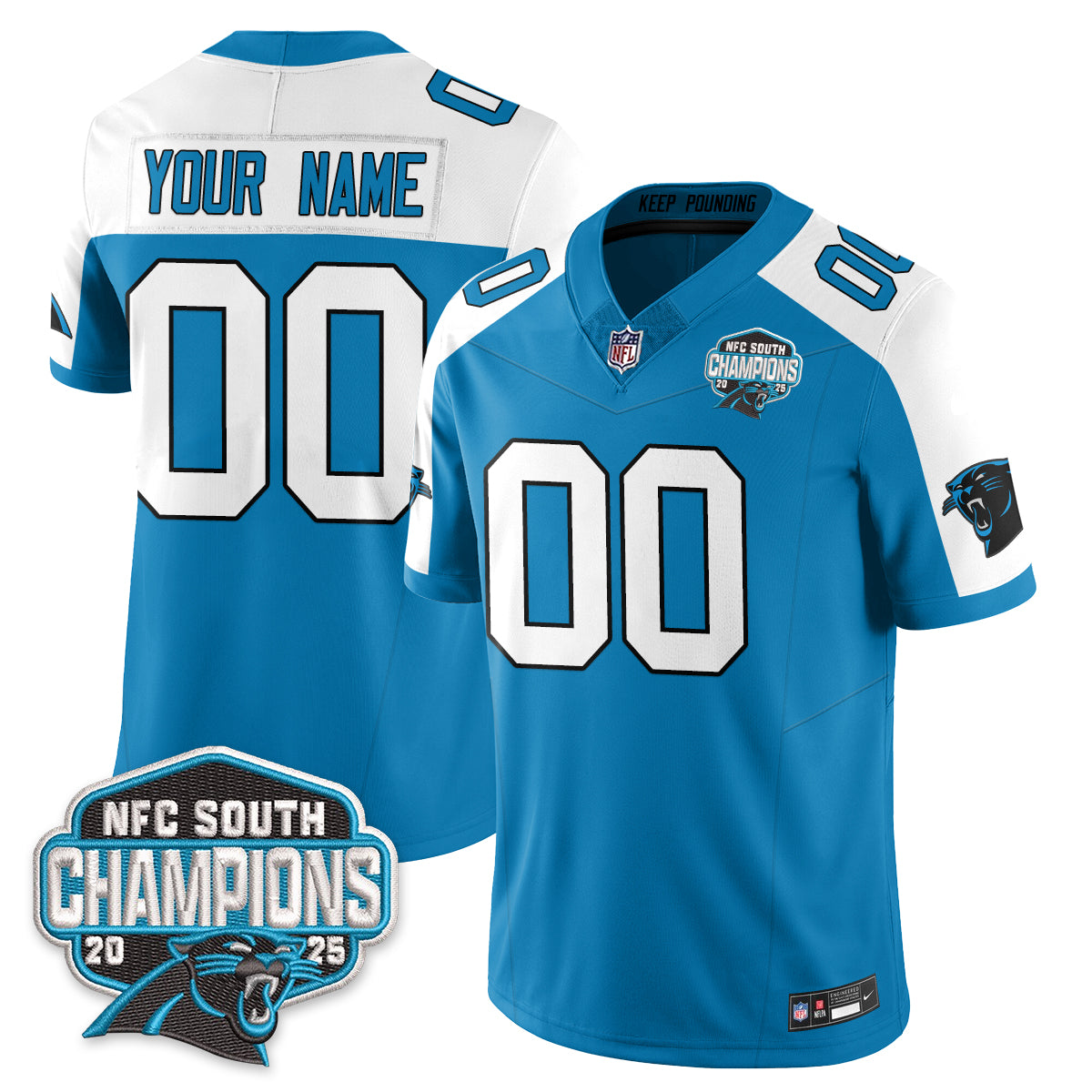 Custom CAR NFC South Division Champions Vapor Limited Jersey - Stitched