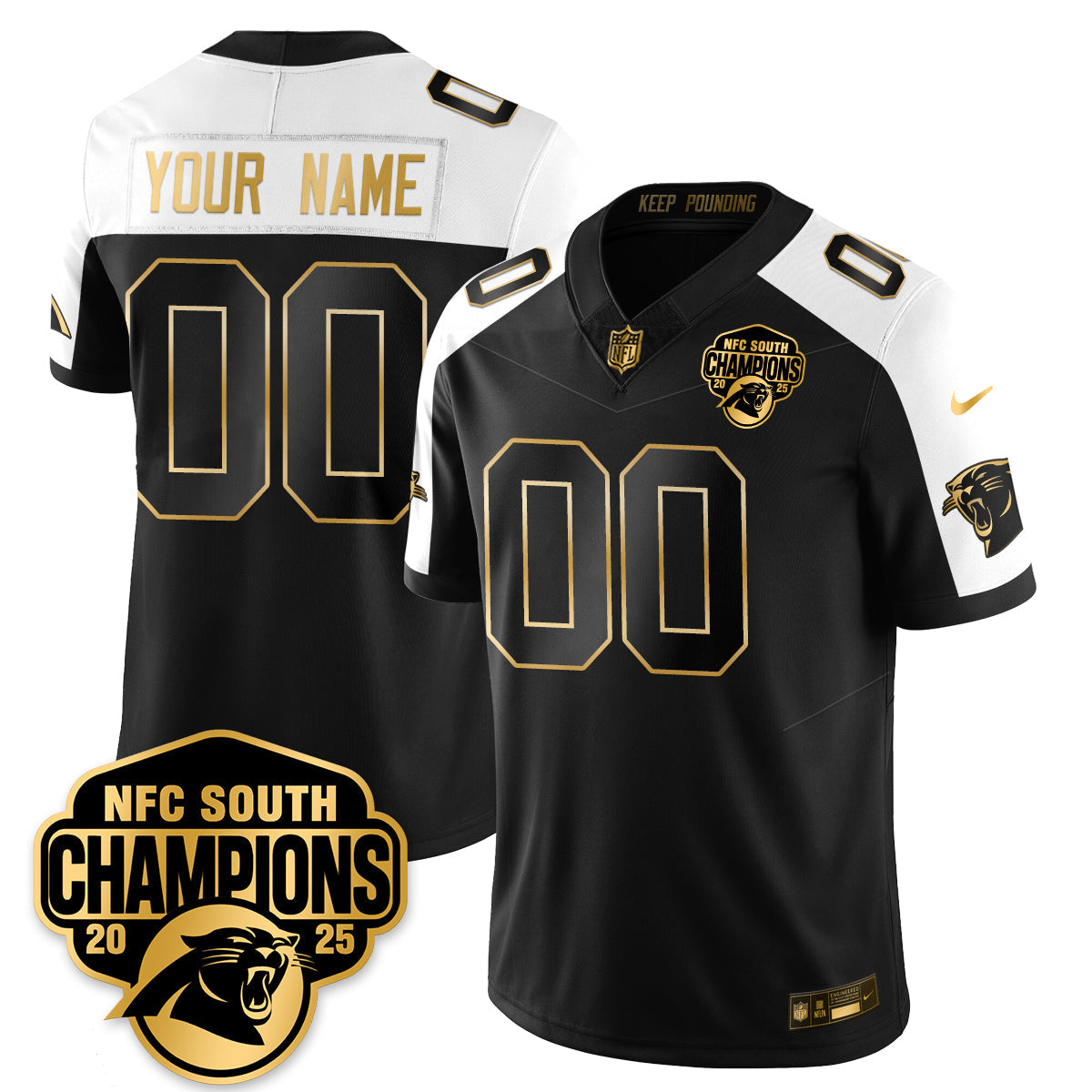 Custom CAR NFC South Division Champions Vapor Limited Jersey - Stitched
