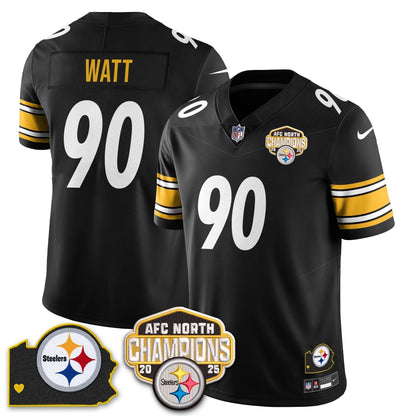 PIT AFC North Division Champions Vapor Limited Jersey N1 - Stitched